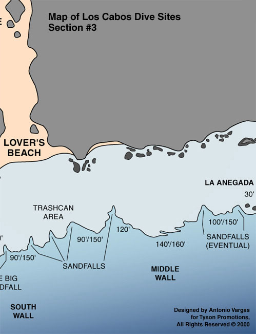 Map of Los Cabos Dive Sites