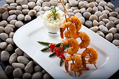 Shrimp Brocheta at Guaycura Restaurant, downtown, Todos Santos, BCS