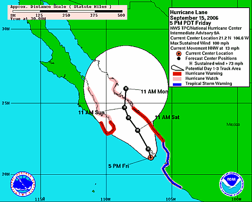 hurricane lane update location  chart