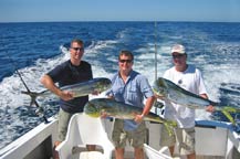 Crazy Eddie and crew with 3 dorado -  fishing in Cabo San Lucas
