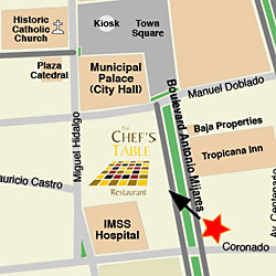 map - the chefs's table restaurant - san jose del cabo